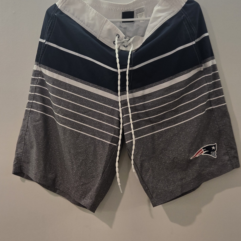 New England Patriots Striped Swim Shorts